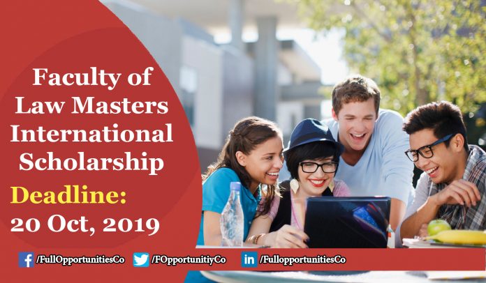 Faculty of Law Masters International Scholarship