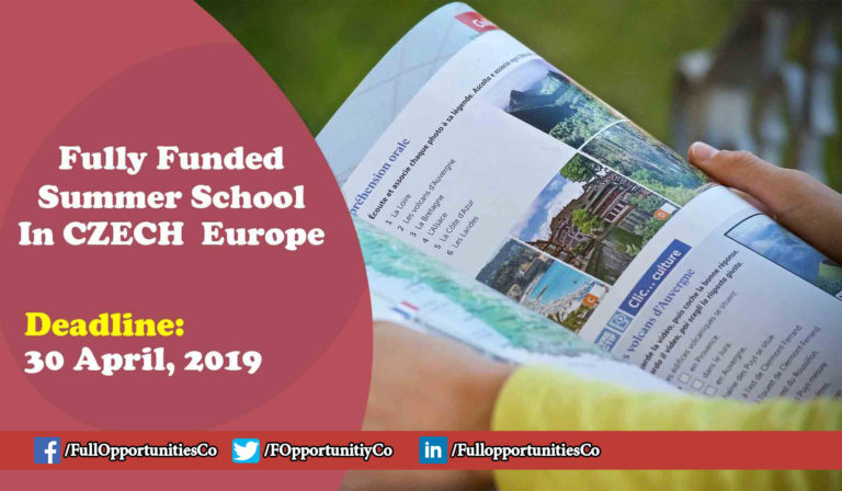 Summer School In CZECH Republic Europe 2019 (Fully Funded)