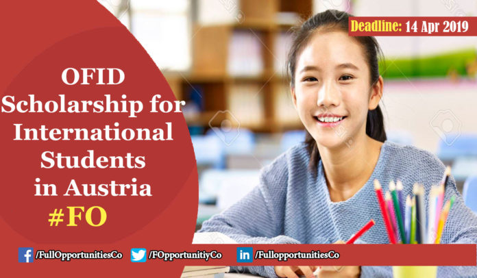 OFID Scholarship for International Students in Austria 2019