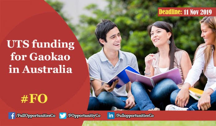 UTS funding for Gaokao Students from the People’s Republic of China Australia 2019