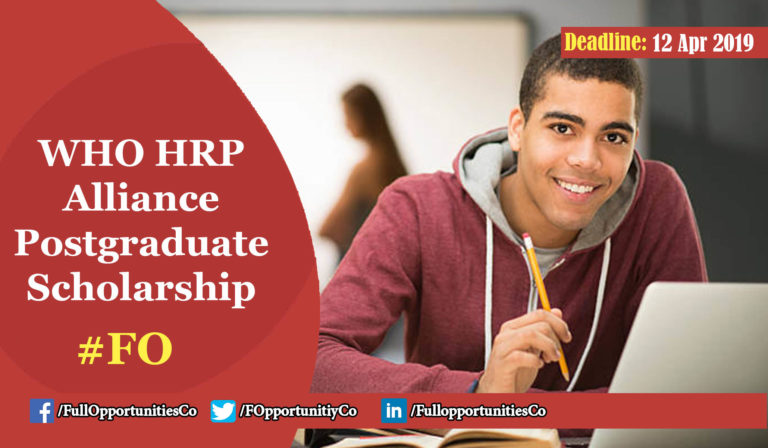 University of Ghana School of Public Health WHO HRP Alliance Postgraduate Scholarship 2019