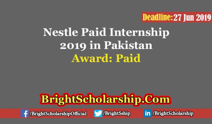 Nestle Pakistan Internship 2019 Paid