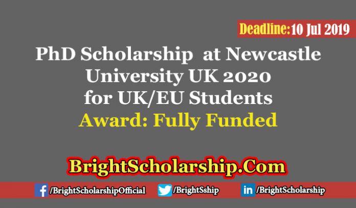 PhD Studentship for UK and EU Students at Newcastle University 2020