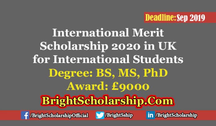International Merit Scholarship in the UK 2020