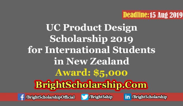 UC Product Design Scholarship 2019 in New Zealand