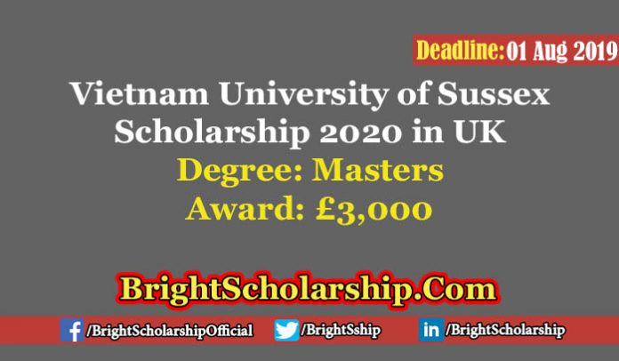 Vietnam University of Sussex Scholarship 2020 in UK