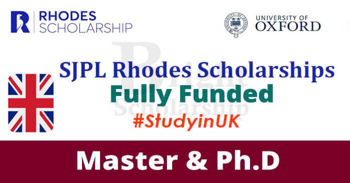 SJPL Rhodes Scholarships 2024 in UK (Fully Funded)