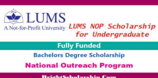 LUMS NOP Scholarship 2022 for Undergraduate (Fully Funded)