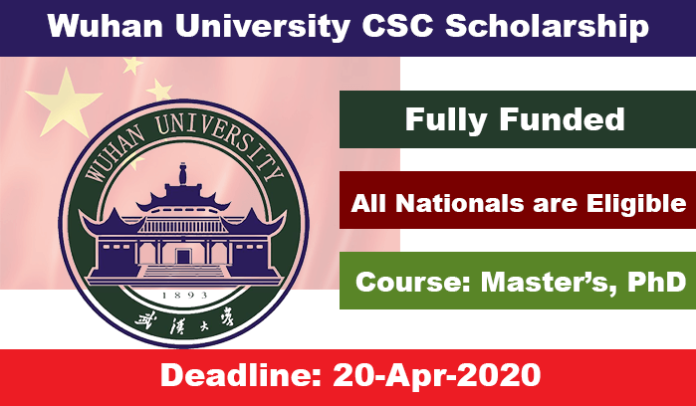 Wuhan University Chinese Government Scholarship 2020 Fully Funded 