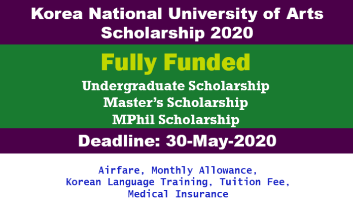 Korea National University of Arts Scholarship 2020 (Fully ...