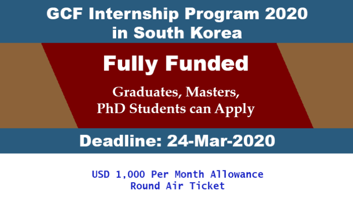 GCF Internship Program 2020 in South Korea (Fully Funded)