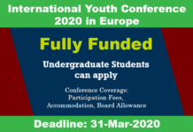 International Youth Conference 2020 in Europe (Fully Funded)