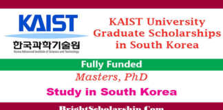 KAIST University Graduate Scholarships 2022 in South Korea (Fully Funded)