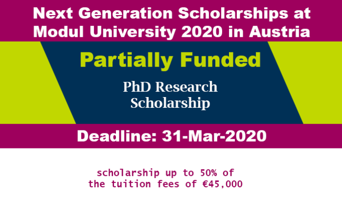 Next Generation Scholarships at Modul University 2020 in Austria