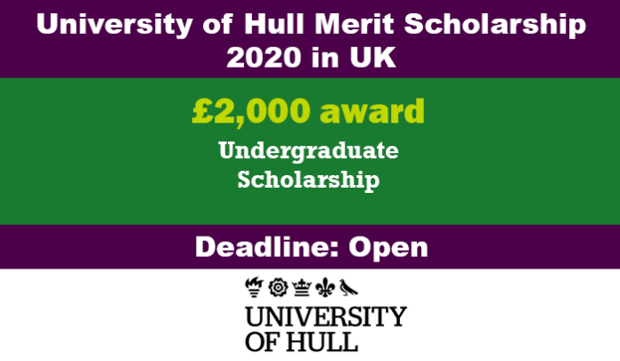 University of Hull Merit Scholarship 2020 in UK
