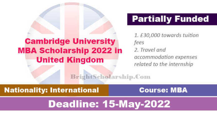 Cambridge University MBA Scholarship 2022 in United Kingdom