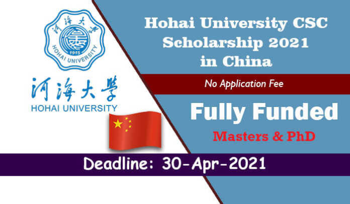 Hohai University CSC Scholarship 2021 in China (Fully Funded)