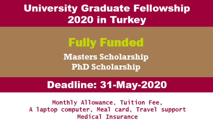University Graduate Fellowship 2020 in Turkey (Fully Funded)