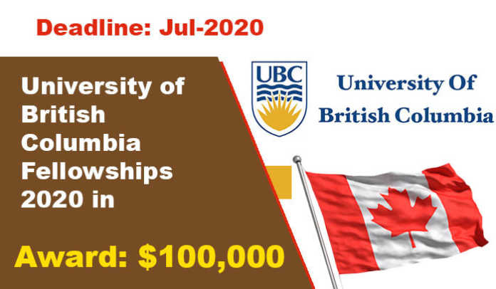 University of British Columbia Fellowships 2020 in Canada