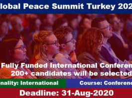 Global Peace Summit Turkey 2020 International Conference (Fully Funded)