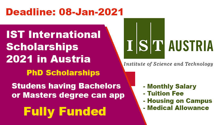 IST International Scholarships 2021 in Austria (Fully Funded)