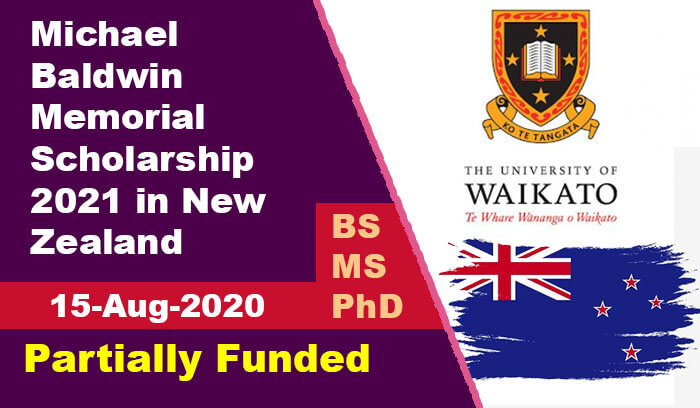 Michael Baldwin Memorial Scholarship 2021 in New Zealand