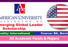 American University Global Leader Scholarship 2022 in USA (Fully Funded)