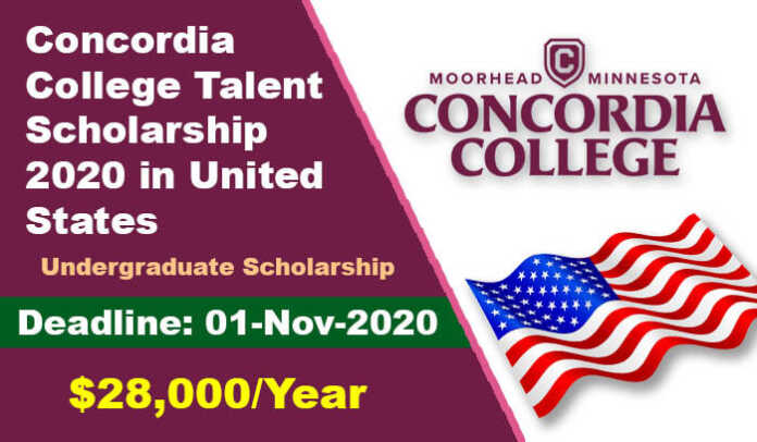Concordia College Talent Scholarship 2020 in United States