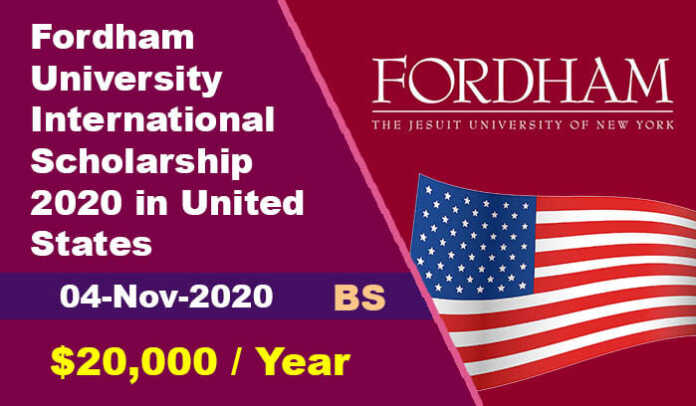 Fordham University International Scholarship 2020 in United States