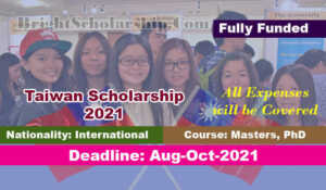 taiwan phd scholarship 2022