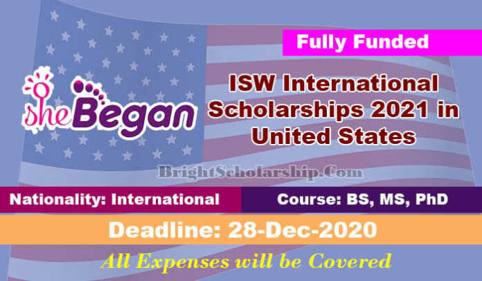 ISW International Scholarships 2021 in United States (Fully Funded)
