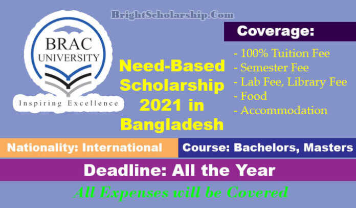 BRAC University International Scholarship 2021 in Bangladesh (Funded)