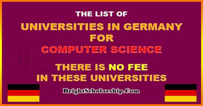Computer Science Universities in Germany with No Fee 2023-24
