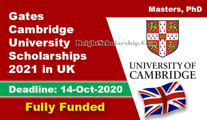 Gates Cambridge University Scholarships 2021 in UK (Fully ...
