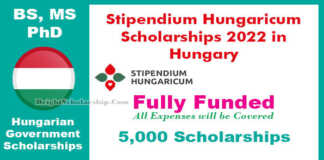Stipendium Hungaricum Scholarships 2022 in Hungary (Fully Funded)