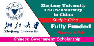Zhejiang University CSC Scholarship 2022 in China (Fully Funded)