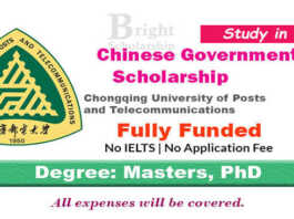 Chongqing University of Posts and Telecommunications CSC Scholarship 2022 in China (Fully Funded)