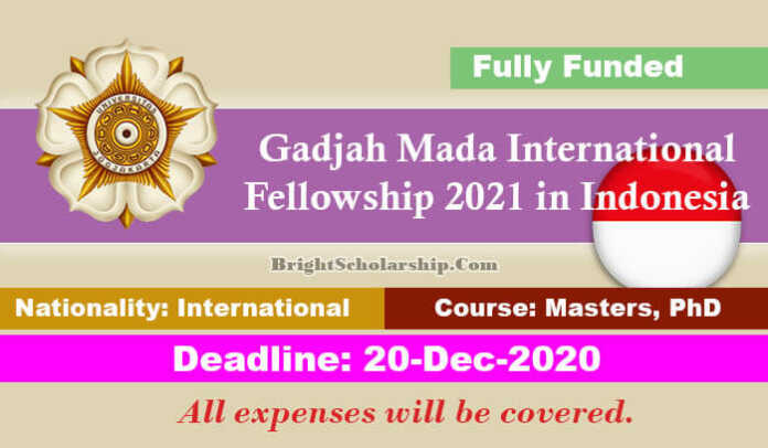 Gadjah Mada International Fellowship 2021 in Indonesia (Fully Funded)