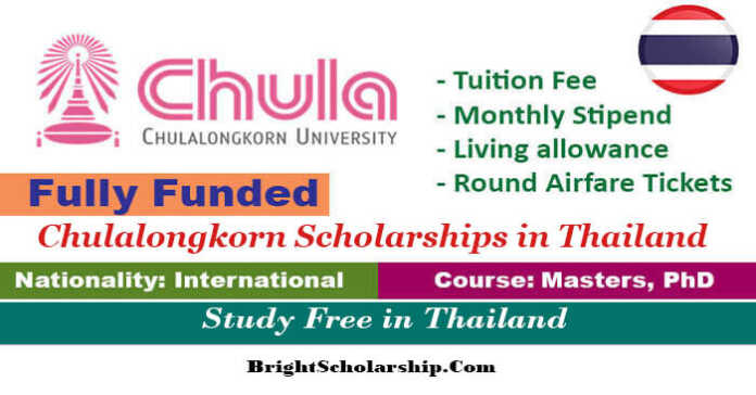 Chulalongkorn University Scholarships 2023-24 in Thailand (Fully Funded)