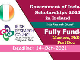 Government of Ireland Scholarships 2022 in Ireland (Fully Funded)