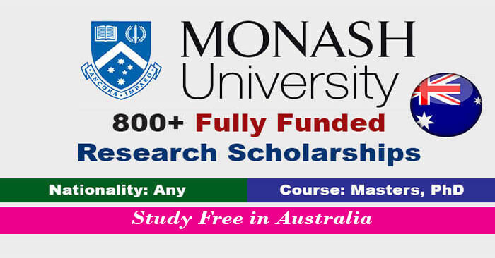 Monash University Research Scholarships 2022 in Australia (Fully Funded)