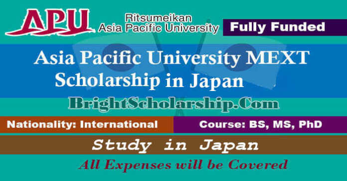 Asia Pacific University MEXT Scholarship 2023 in Japan (Fully Funded)