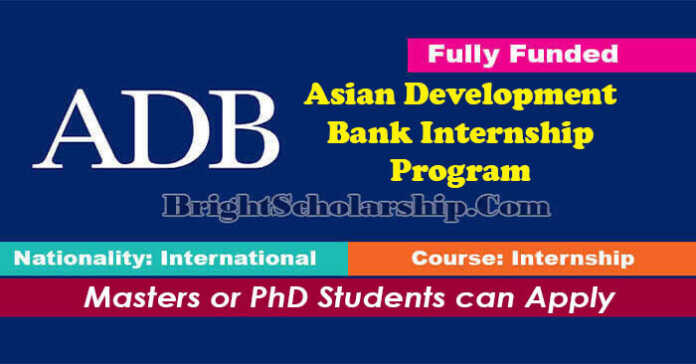 Asian Development Bank Internship 2022 (Fully Funded)