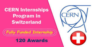 CERN 120 Internships 2022 in Switzerland (Fully Funded)