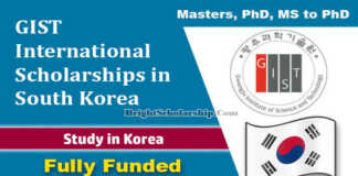 GIST International Scholarships 2022 in South Korea (Fully Funded)