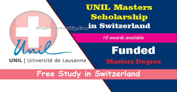 UNIL Masters Scholarship 2023 in Switzerland (Funded)