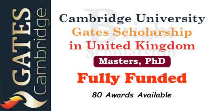 Gates Cambridge University Scholarships 2024-25 in UK (Fully Funded)