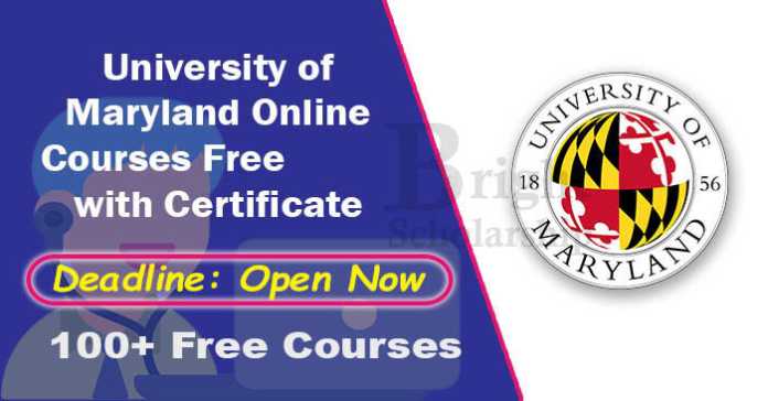 University of Maryland Online Courses Free 2023 with Certificate