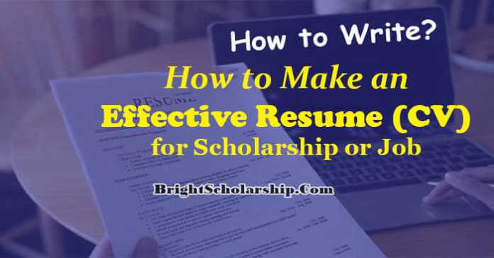 How to Make an Effective Resume (CV) 2023-24