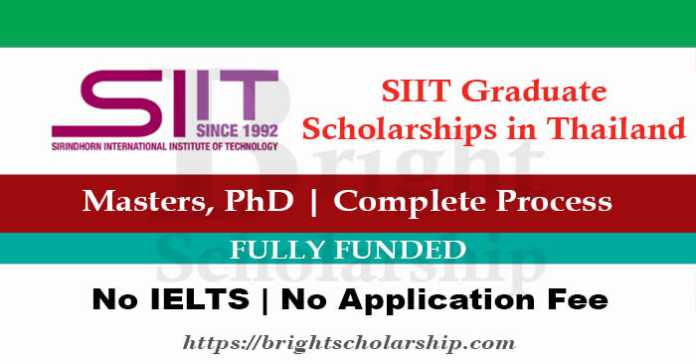 SIIT Graduate Scholarships 2023-24 in Thailand (Fully Funded)